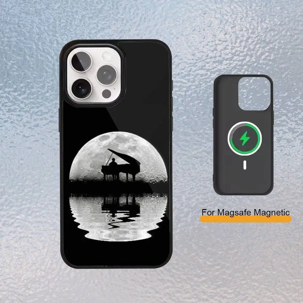 Чехол для телефона A-Art P-Piano для iPhone 17,16,15,14,13,12,11 Plus, чехол с магнитной беспроводной зарядкой Pro Max