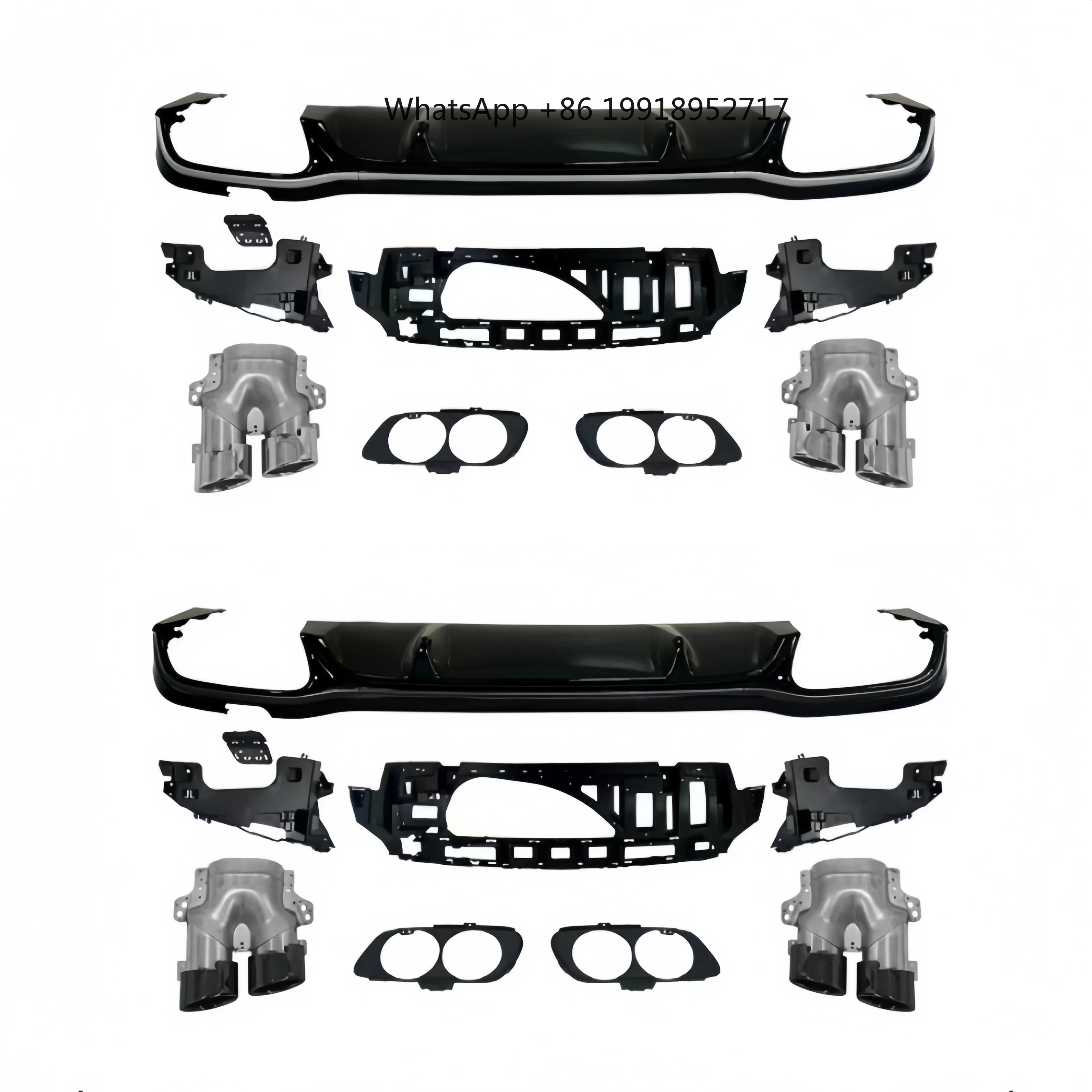 Good Selling PP 2020-2023 E53 E63 AMG Style Car Rear Diffuser Tail Pipes for E Class W213 JJ809