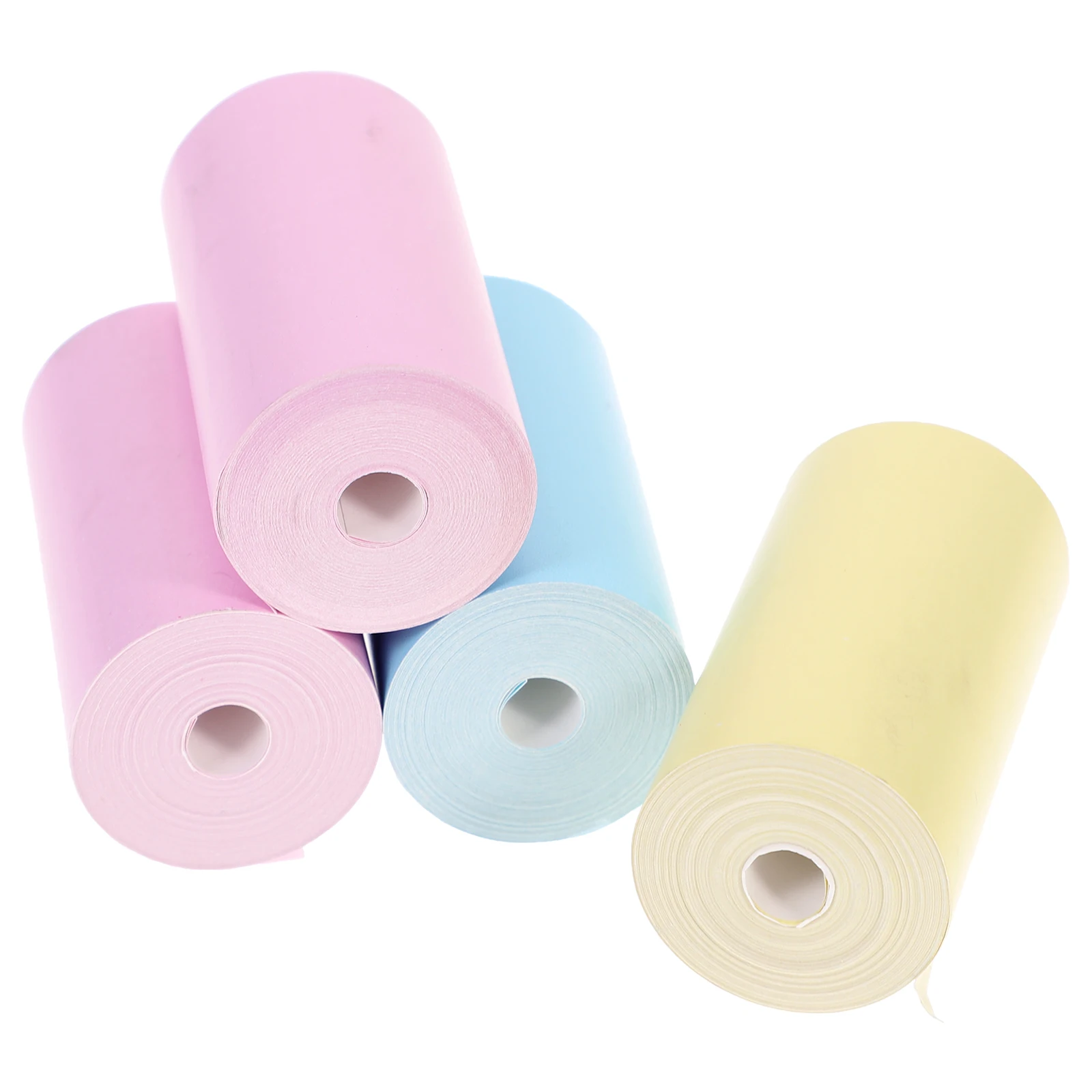 4pcs Colorful Thermal Printable Sticker Paper Roll Self Adhesive Printing Paper Oil Water Resistant Smooth Surface For