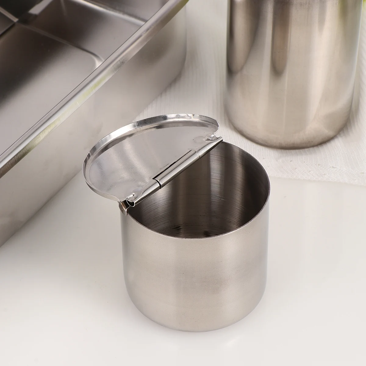 

1 Set Extra Thick Stainless Steel Tray For Injection Therapy Silver Medical Teaching Tool Smooth Edge Cylinder Storage Heavy