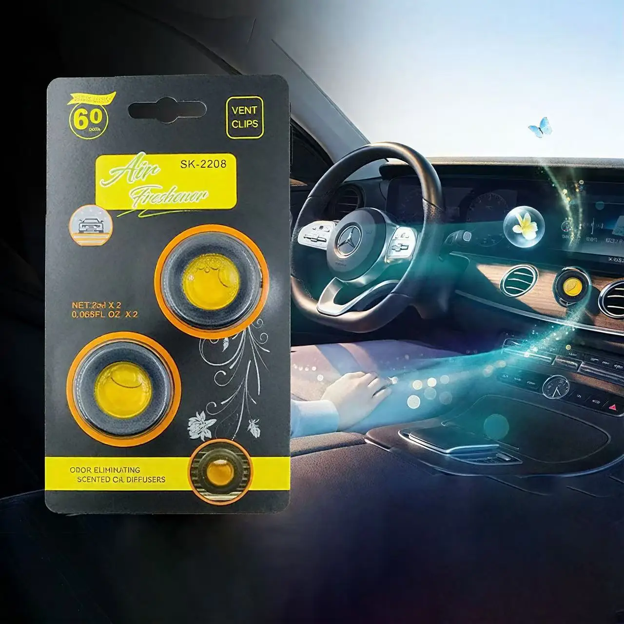 Car perfume car air conditioner air outlet air fresh, vanilla flavor, new car flavor, cherry flavor, pine flavor