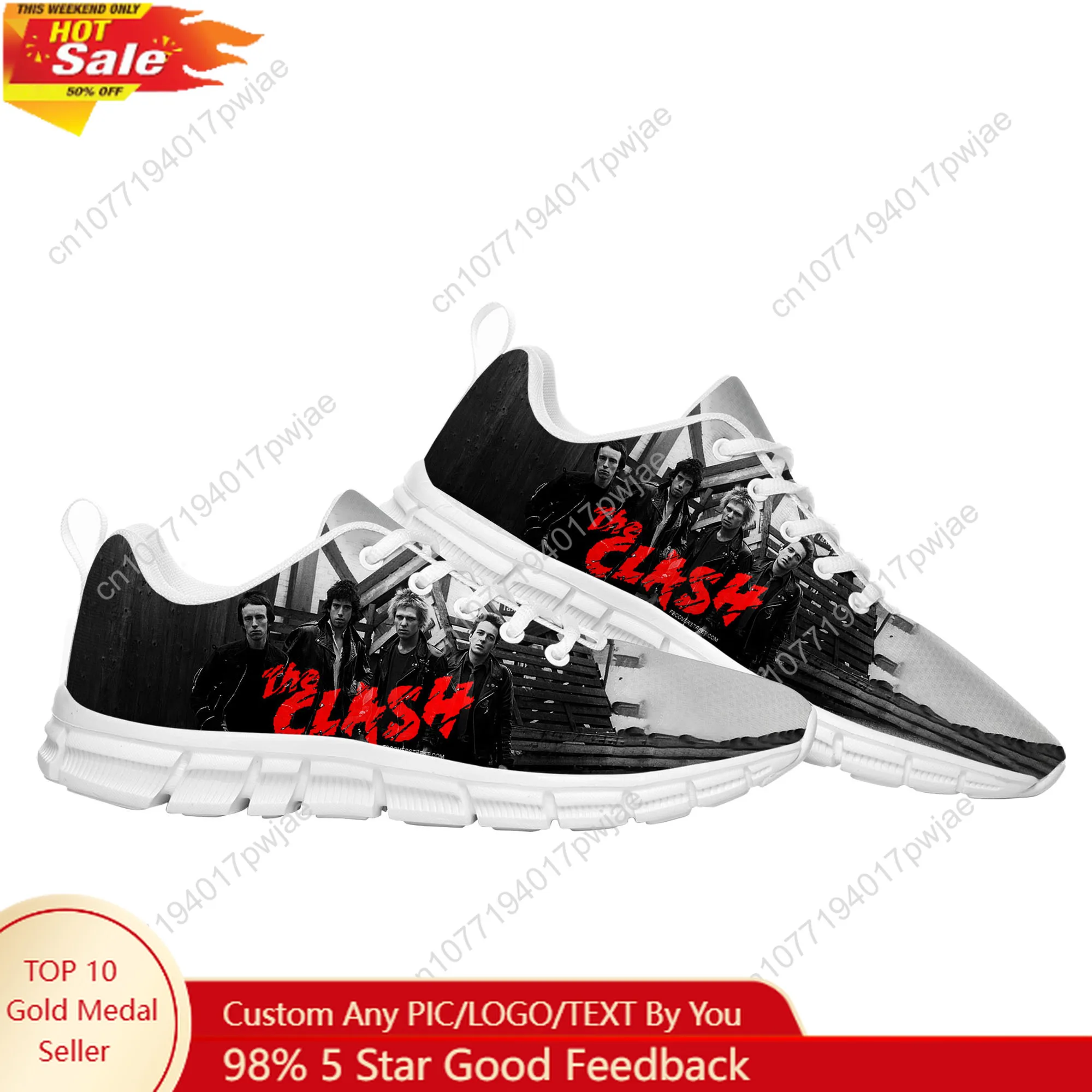 

The Clash Rock Band Sports Shoes Mens Womens Sneakers Lightweight Fashion Casual Hiking Sneaker Custom Built Shoes
