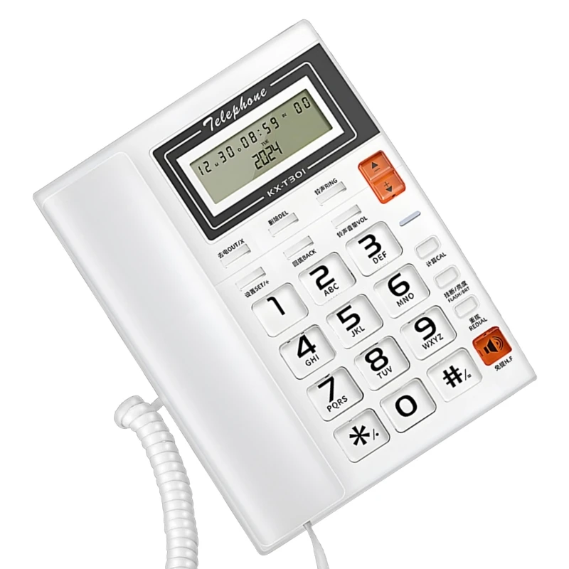 Corded Landline Phone Big Button Landline Phones with Caller Identification