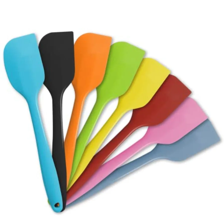 

8 Piece Heat Resistant Silicone Spatula Set Non Stick Rubber Spatula Kitchen Utensils for CngBaking and Mixing Multicolor