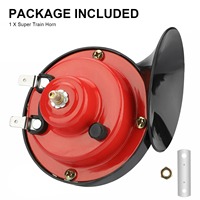 #999V 300DB 12V Universal Electric Snail Train Horn for Motorcycle Car (Black & Red)