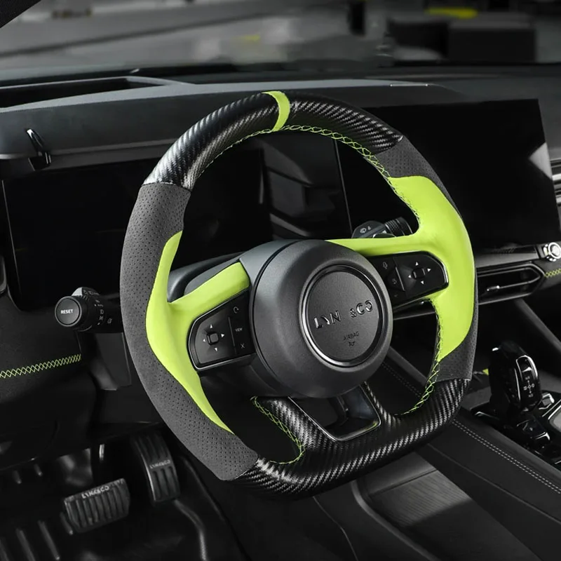 

DIY Hand Sewing Steering Wheel Cover for 2021 2022 2023 LYNK&CO 01 02 03 Car Faux Leather Suede Interior Accessories