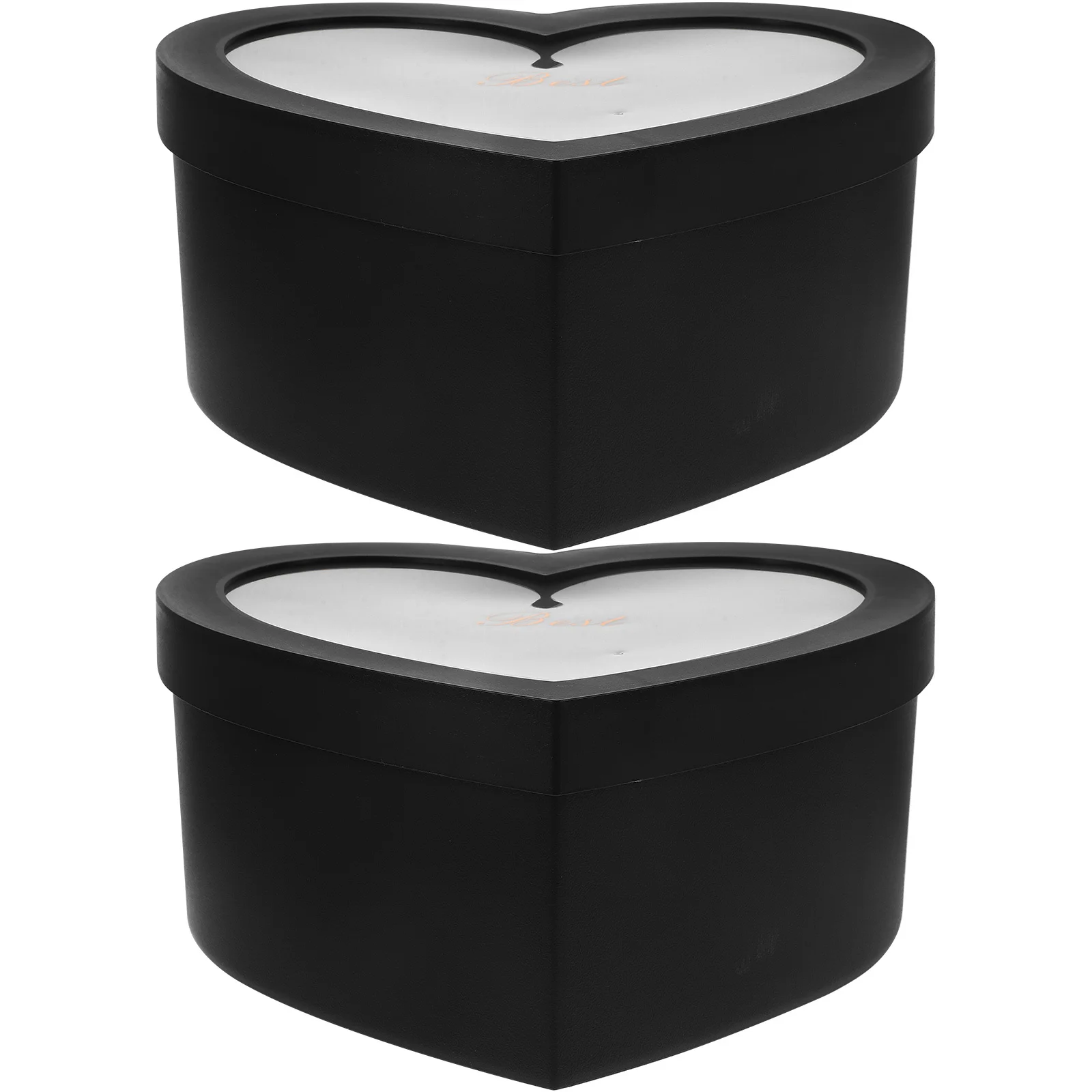 

2pcs Heart Shaped Flower Gift Box Transparent Window Premium Decorative Packaging Unique Emotional Bouquet Storage Container For