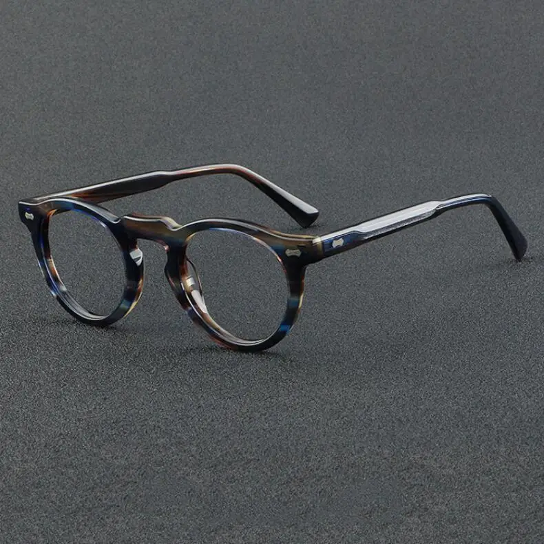 Mode Runde Acetat Blau Licht Blockieren Lesebrille Männer Optische Brillen Frauen Klare Linse Presbyopie Brille – Detail 7