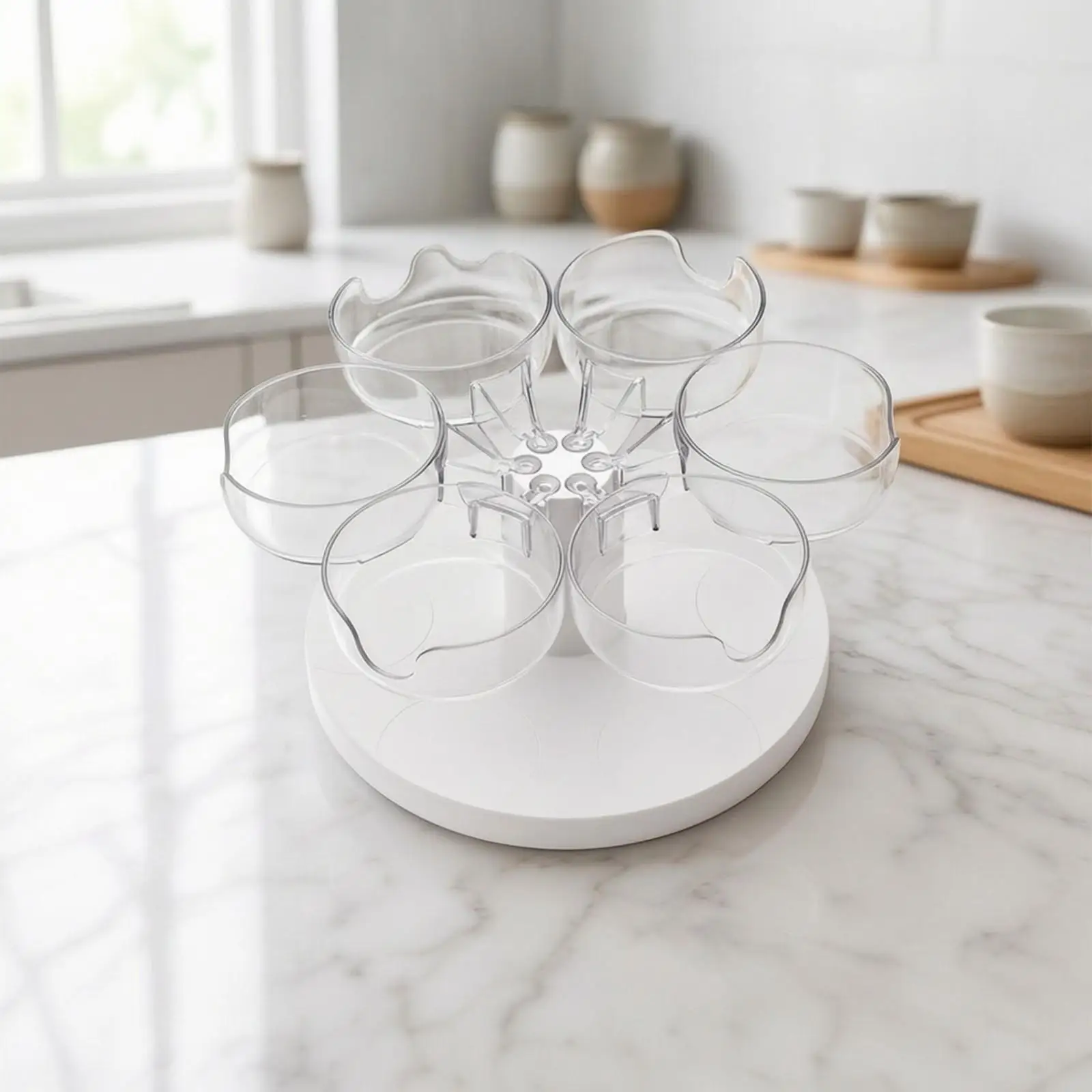360-Degree Rotatable Cup Storage Stand Easy to Install Rotating Tumbler Holder with Handle Slots Rotating Cup Rack Versatile