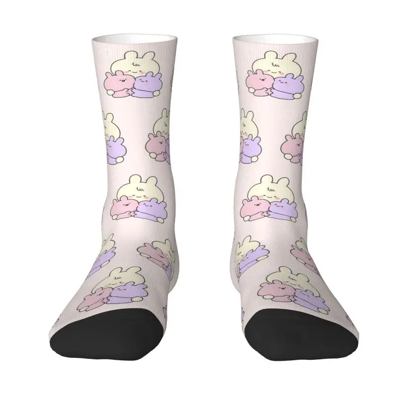 Custom Cool Asamimichan Socks Women Men Warm 3D Printing Cute Rabbit Sports Football Socks