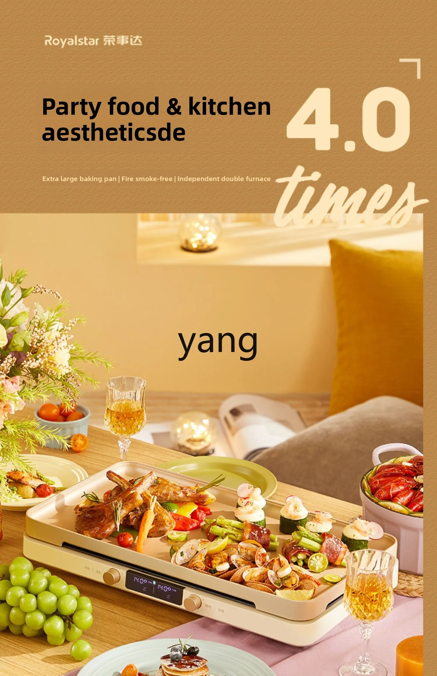 CX  Household Multifunctional Cooking Pot Barbecue Barbecue Hot Pot Electric Barbecue Pan Integrated Hi