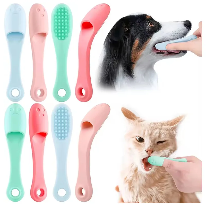 Escova de Dedo Multifuncional para Pets: Removedor de Manchas Lacrimais, Lavagem Ocular e Ferramenta de Higiene Dental para Limpeza Diária