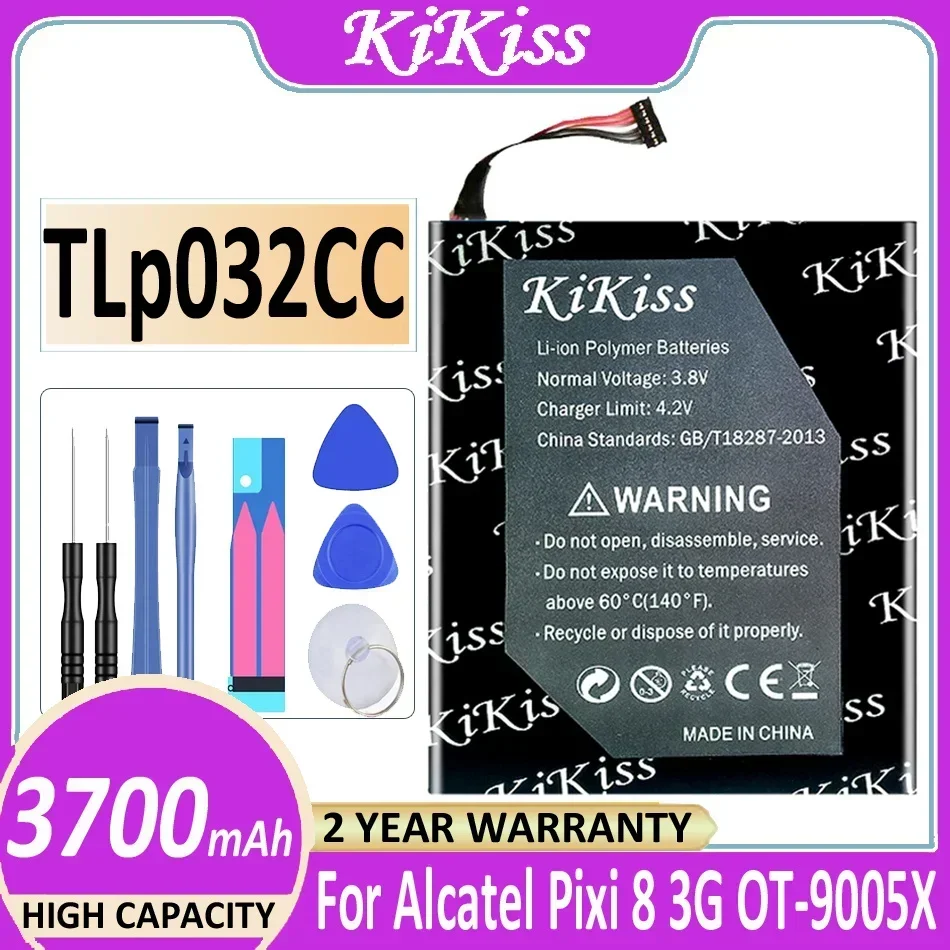 Аккумулятор KiKiss 3700 мАч TLp032CC для Alcatel One Touch Pixi 8 8,0 3G 9005X