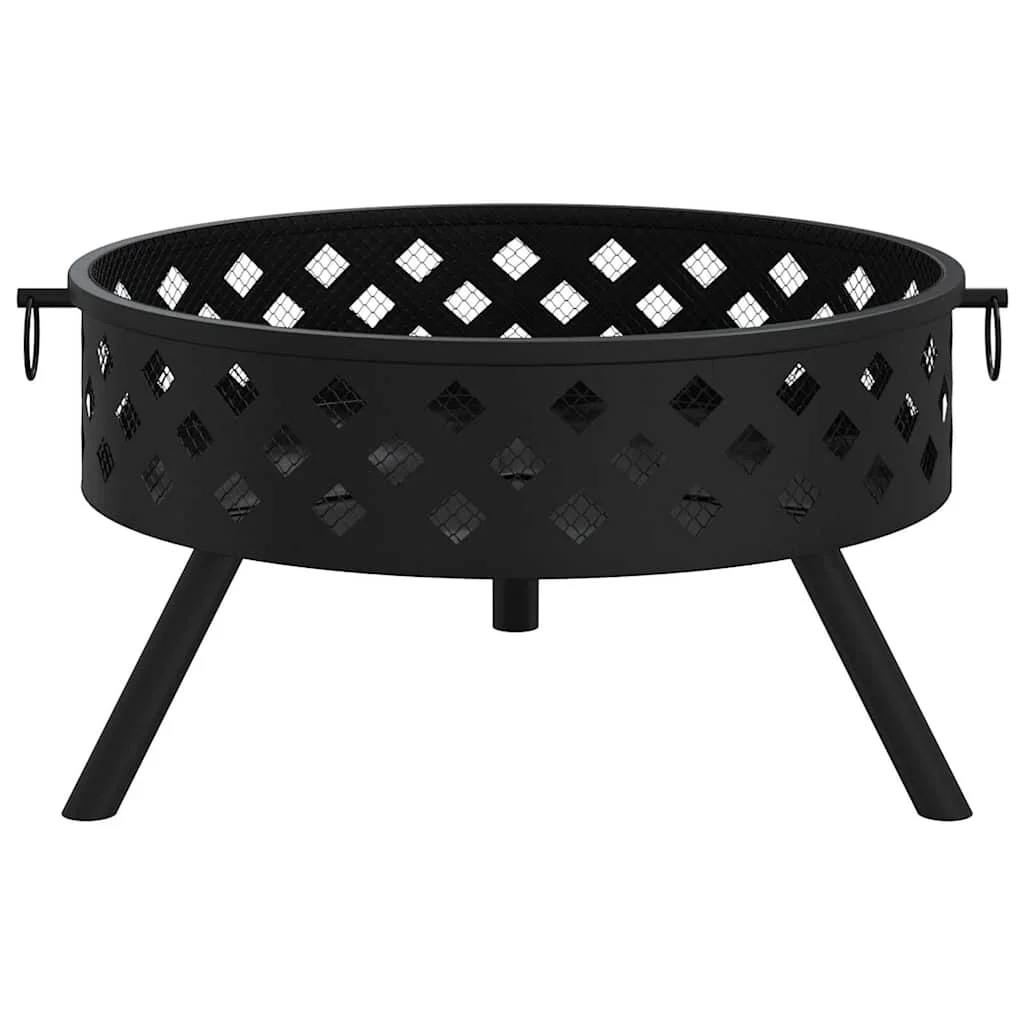 Brasero de leña de 58 cm XXL de acero con palanca para jardín, patio y camping al aire libre