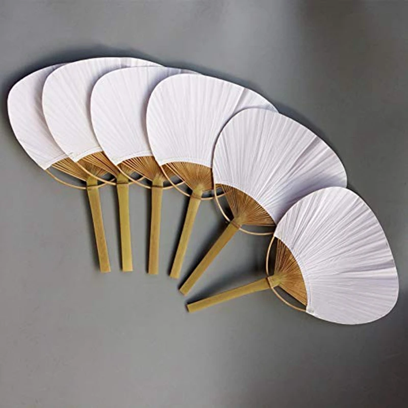 36 Pcs/Lot Wedding White Paddle Fan For Wedding Decoration