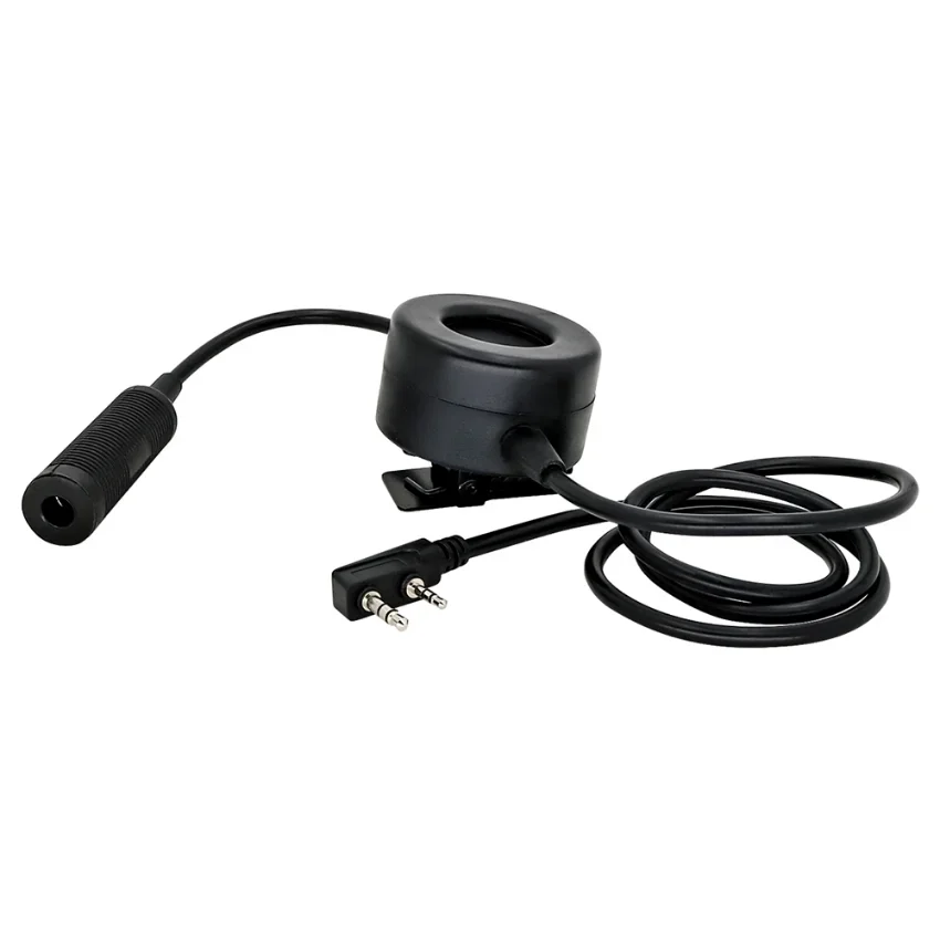 TCI PTT 2-pin Kenwood plug push-to-talk military headset walkie-talkie accessory for noise-cancelling tactical headsets