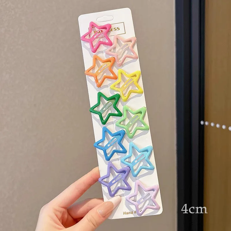 1/5 Buah Jepit Rambut Dopamine BB Jepit Rambut Model Side-Swept Bang Jepit Rambut Lurus Aksesori Rambut