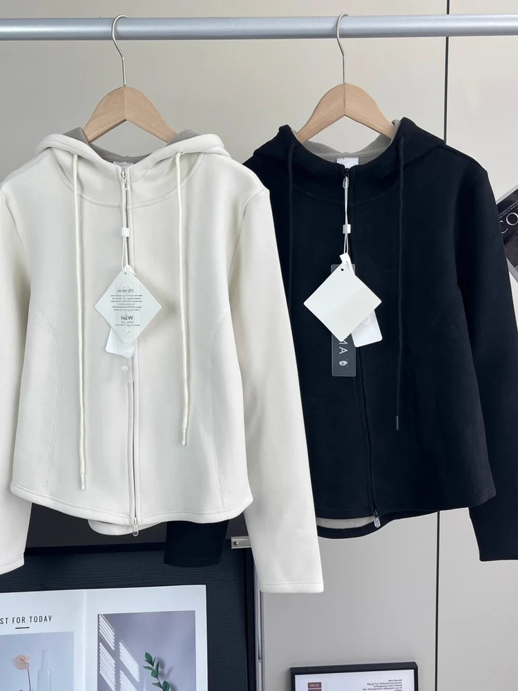 

Утепленная толстовка-кардиган Heating aphene Thermal Stone Coat с двусторонней молнией на молнии, женская, осенне-зимняя, теплая верхняя одежда