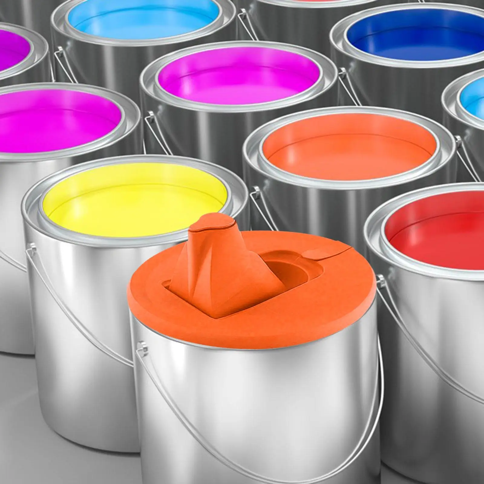 

Paint Can Lid with Foldable Spout And Ventilation for Easy Pouring