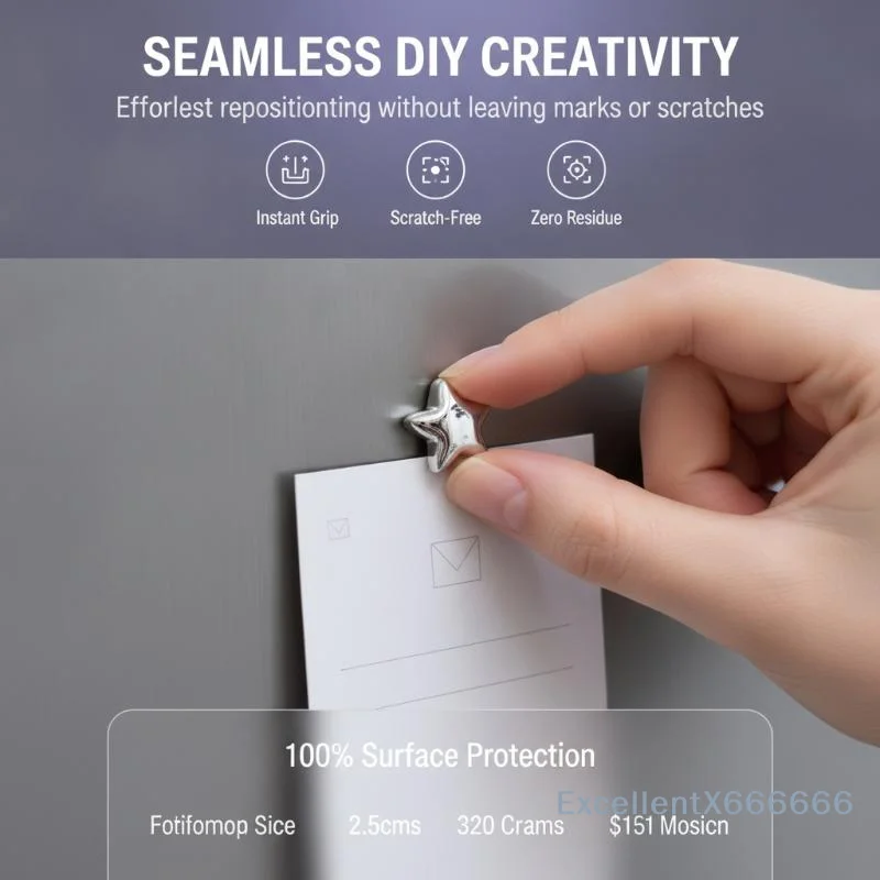 10Pcs Star Fridge Magnets Metal Star Magnetic Push Pins Photo Wall Magnet Sticker Whiteboard Notice Board Home Decor Accessorie