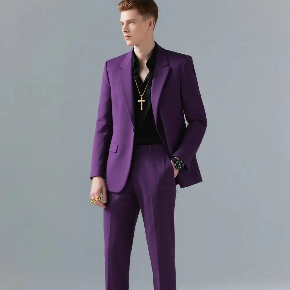 

Luxury Men Suits Elegant Wedding Groomsmen Outfits Single Breasted Shawl Lapel Slim Fit High Quality 2 Piece Jacket Pants Sets