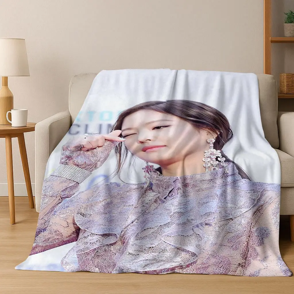 ثلاثية الأبعاد جيني كيم Kpop B-أسود الوردي المغني ستار الفانيلا بطانية لينة رمي بطانية للسرير غرفة نوم غرفة المعيشة السفر نزهة هدية #3