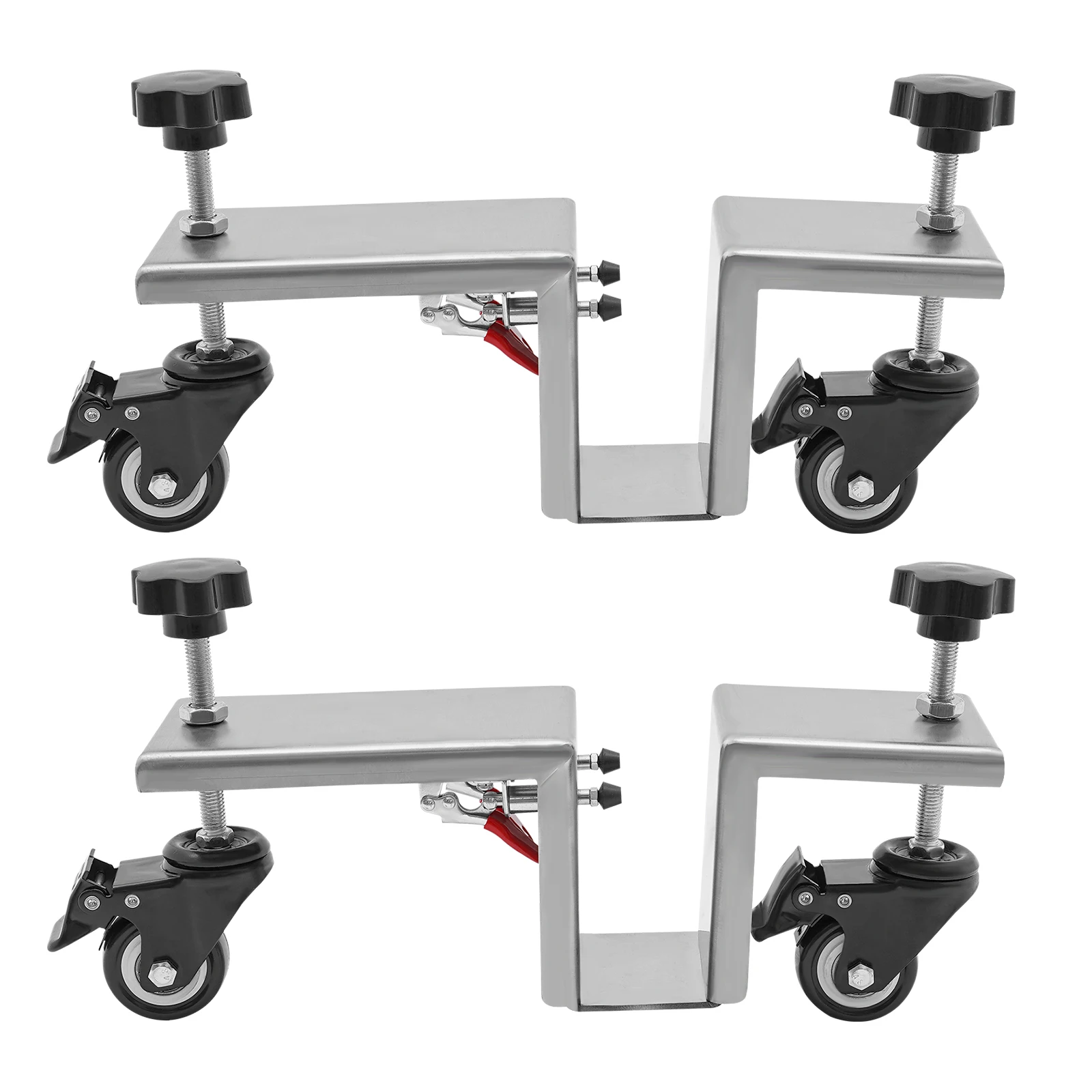 Набор инструментов для установки дверей, набор из 2 предметов, 360° °   Колеса с тормозами, для дверей толщиной 1,375-1,75 дюйма, 4 держателя давления