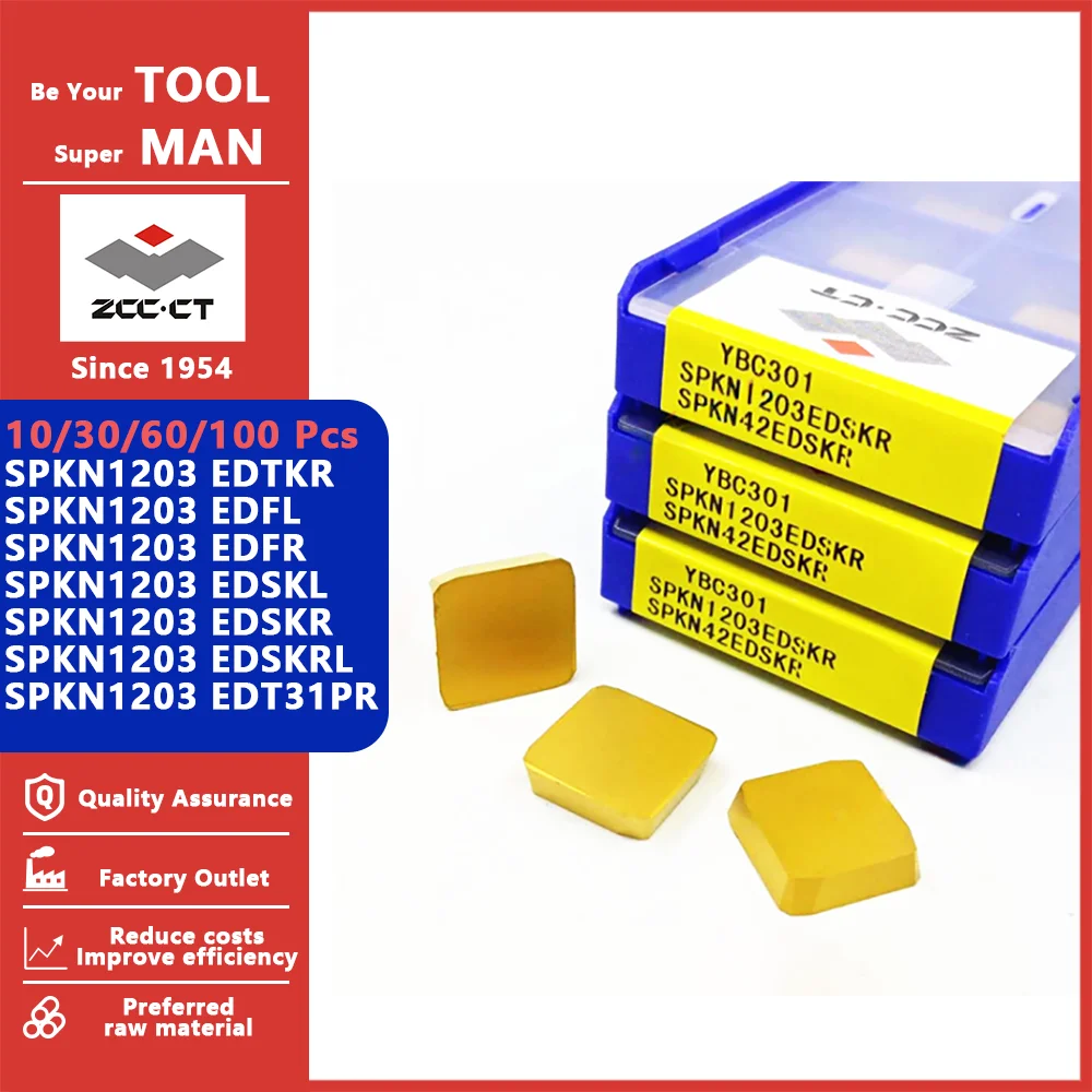 

ZCCCT SPKN1203 EDTKR EDFL EDFR EDSKL EDSKR EDSKRL EDT31PR SPKN 1203 Carbide Inserts For Steel And Stainless Steel