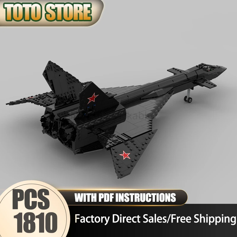 

Военный истребитель Moc, строительные кирпичи, масштаб 1:35, модель MiG-31, технология, блок-игрушка, сделай сам, сборка, рождественский праздничный набор, подарки