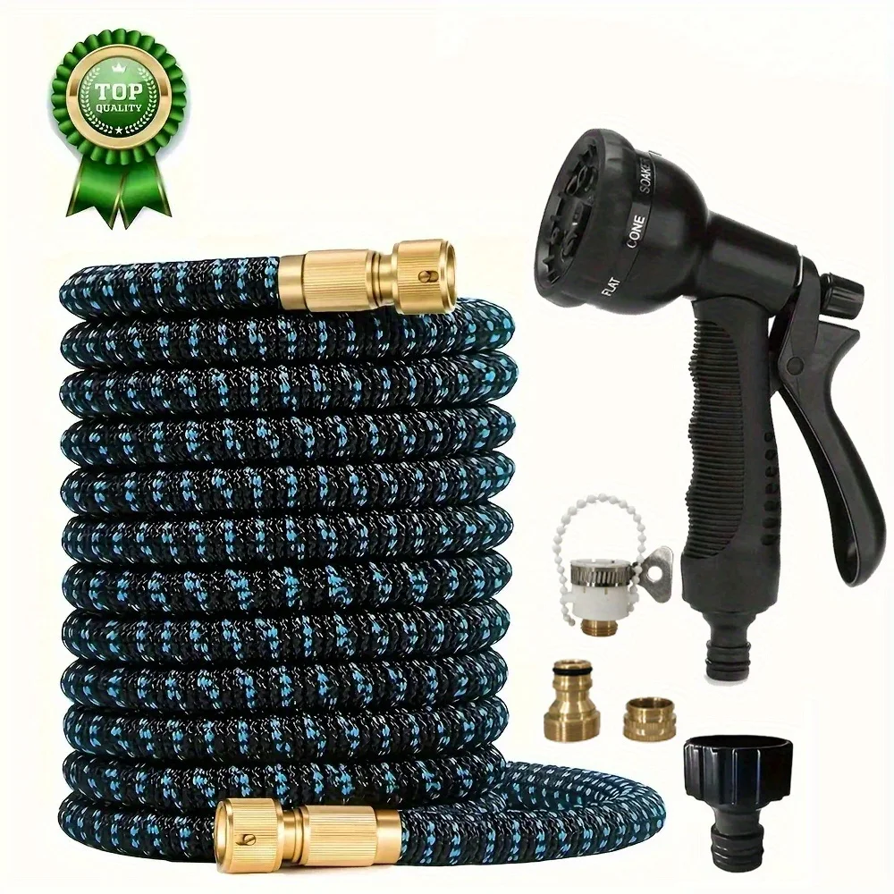 

Multi-Functional Expandable Garden Hose Retractable Lightweight No-Kink Design Leak-Proof Rubber Material with Durable