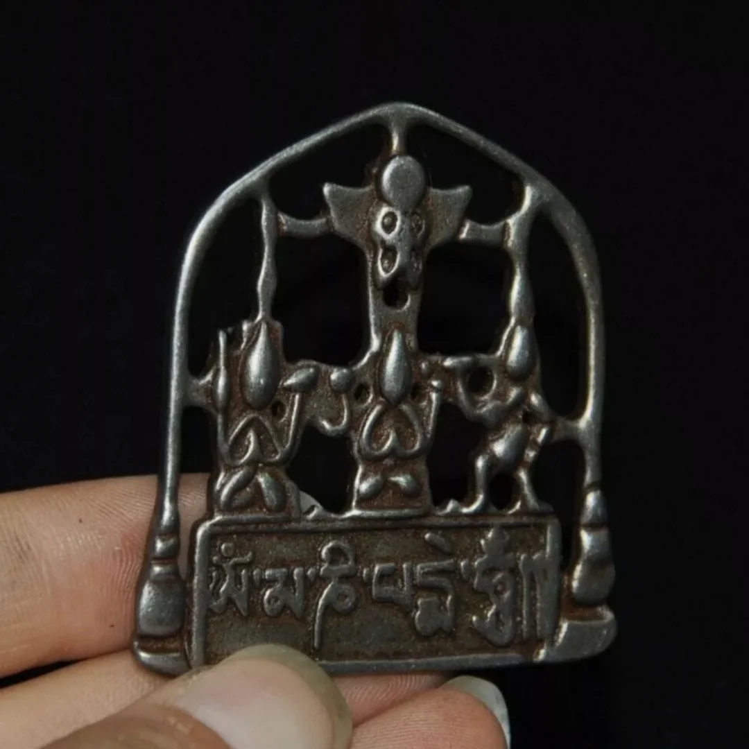 2" old Tibet Tiantie bird Buddha Statue Scripture temple Talisman tower