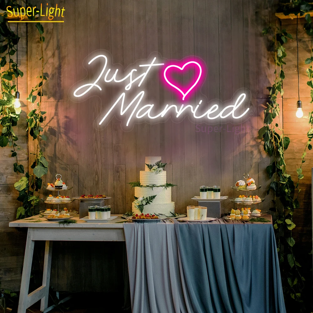 Grote Net Getrouwd Neon Teken Verloving Bruiloft Neon Bord, Custom Neon Teken Feest Decoratie Neon Licht