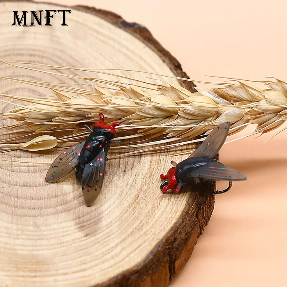 10 Teile/schachtel Locken Fliegen Haken Weichen Köder Bionic Fliegen Haken Angeln Locken Box Verpackt Baitcasting Angelhaken Weiche Köder
