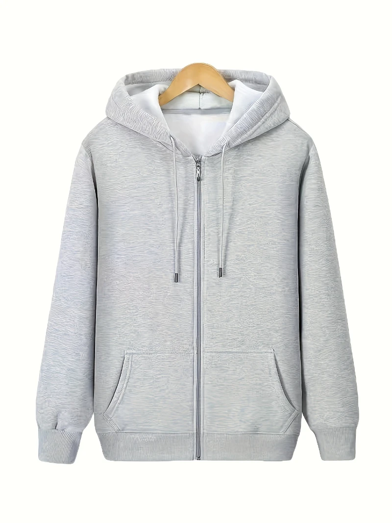 سويت شيرت بقلنسوة أساسي بسيط على الطراز الأمريكي للنساء، مناسب فضفاض مبطن بالصوف للخريف والشتاء، سحاب للزوجين متعدد الاستخدامات