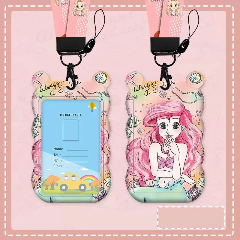 카툰 웨이브 카드 홀더 - 버스 지하철 출입 통제 카드 케이스 랜야드 포함 학교 유치원 ID 배지용