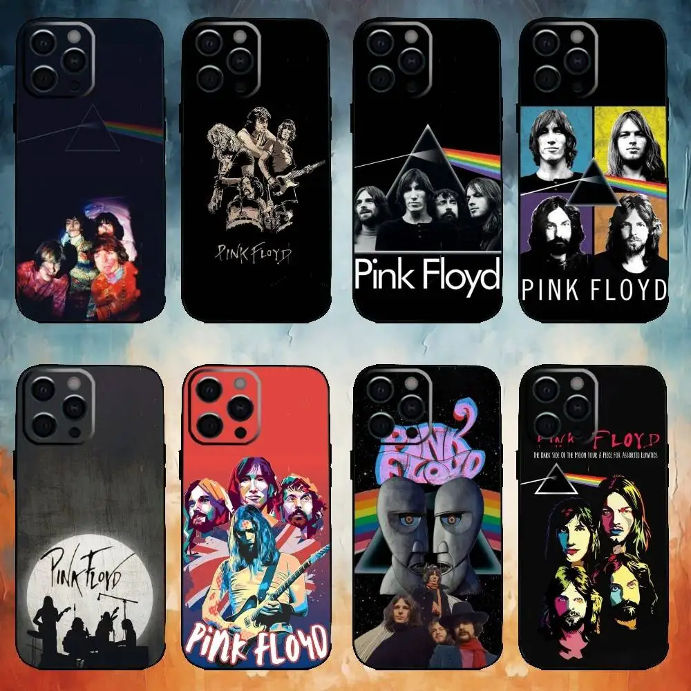 

Rock Band P-PinK F-Floyd Phone Case For iPhone17,16,15,14,13,12,11 Plus,Pro Max Soft Black Cover