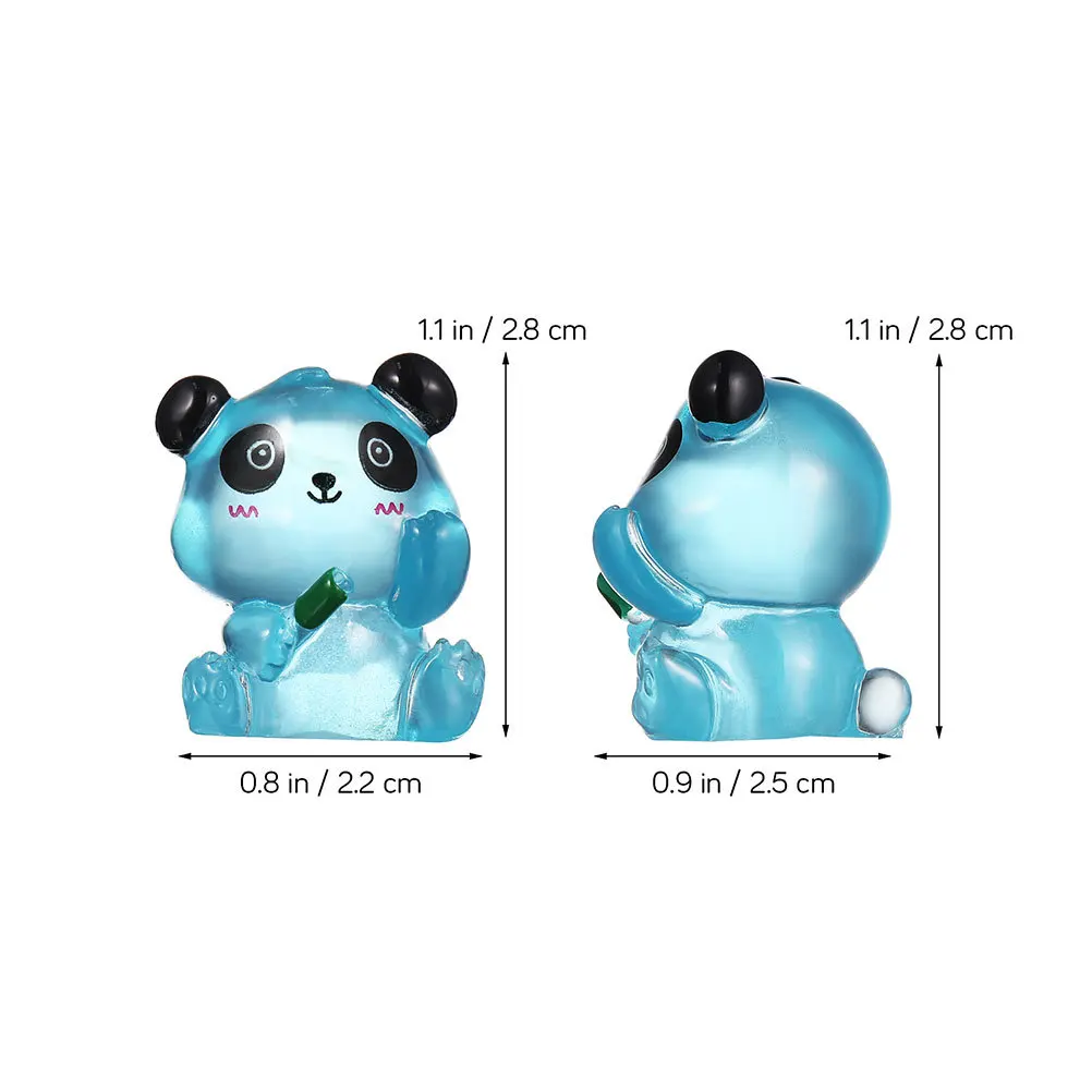 35 szt. Mini Figurki Pand Świecące w Ciemności z Żywicy, Urocze Rzeźby Pand do Dekoracji Domu, Biurka, Ogrodu, Bonsai, Krajobrazu Wewnętrznego