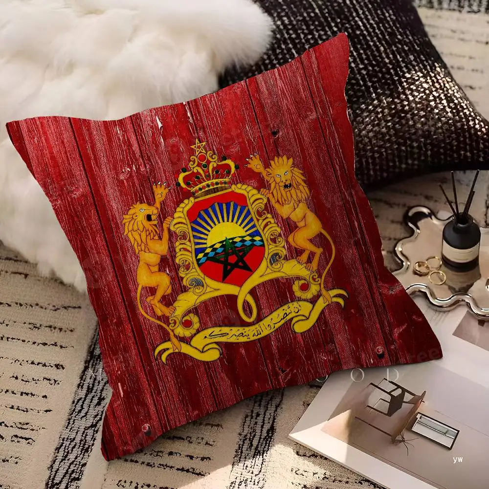 M-Morocco Map Flag Pillow Cushion Cover Pillowcase Living Room Sofa Home Decor Customized