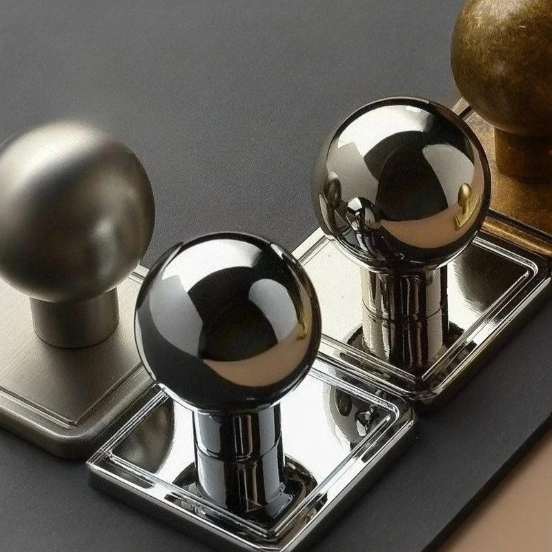 Küchenschuhschrank-Möbelgriff, kleiner Türgriff aus silberner Zinklegierung, Einlochgriff, runder Knopf für Kleiderschrank und Schublade, Heimdekoration – Detail 6