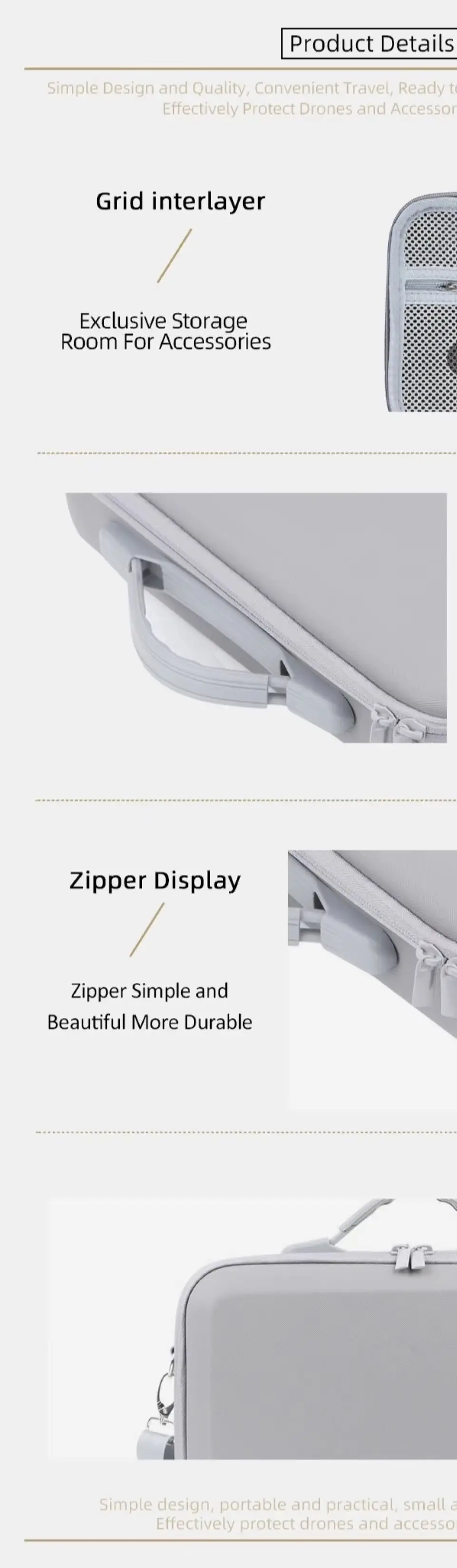 

Travel Organizer Bag for DJI NEO 2 Drone Accessories Hard Shell Storage Case Fits RC-2 Remote Protective Case w/ Shoulder Strap