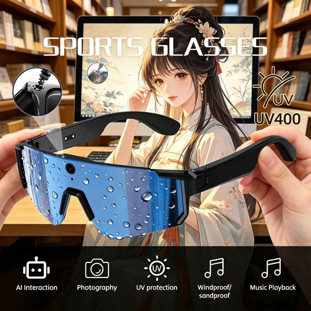 

Luminiferous AI Smart Glasses 4K Polarized Sunglasses AI Smart HD 800W Camera Bluetooth Call Translation For Men Cycling Deliver