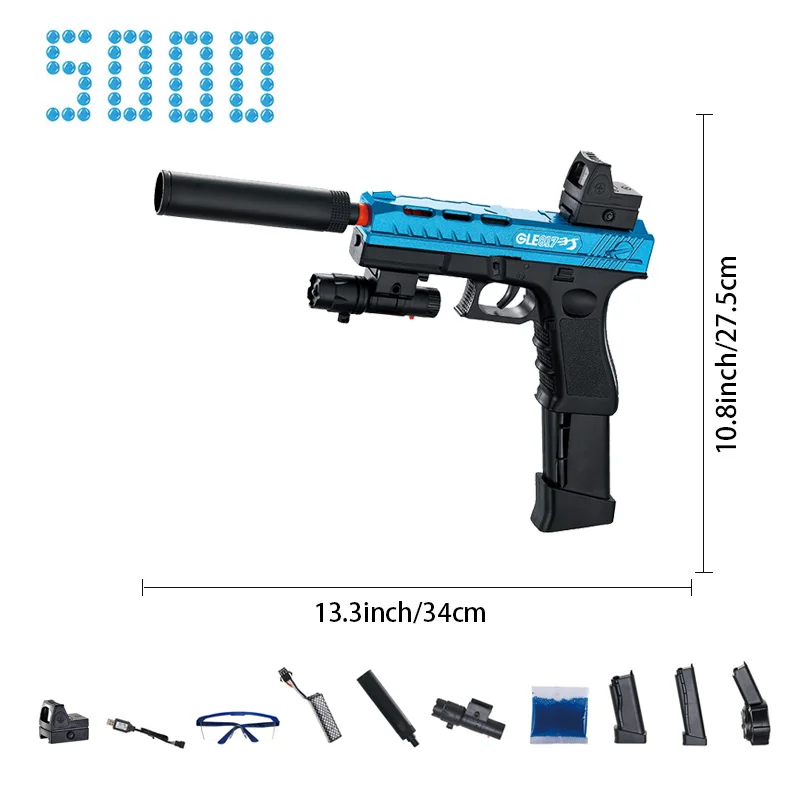 Automatic Shooting Splash Ball Airsoft Electric Ball Blaster Toy Gun Water Ball Weapon Pistol Outdoor Sports  Kids Adults