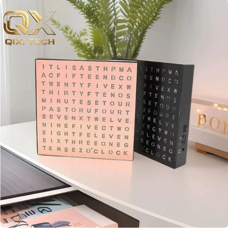 Fashion Creative Desktop Ornament English Display Reading Time Table Office Learning Reading Time LED Alphabet Wall Clock