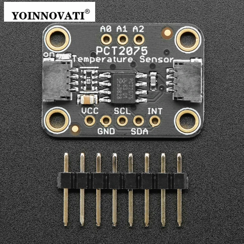 PCT2075 Plug&Play Temp Module - Qwiic/STEMMA QT Connector, ±0.5°C Accuracy, for Arduino Python Library, Data Logging Project
