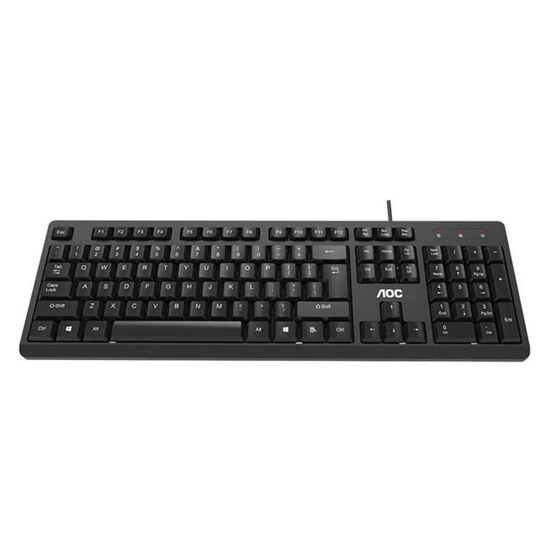 AOC KB161 USB Wired Keyboard Custom Gaming Laptop External Keyboard Set Office Home Ergonomics Keyboard Desktop Typing