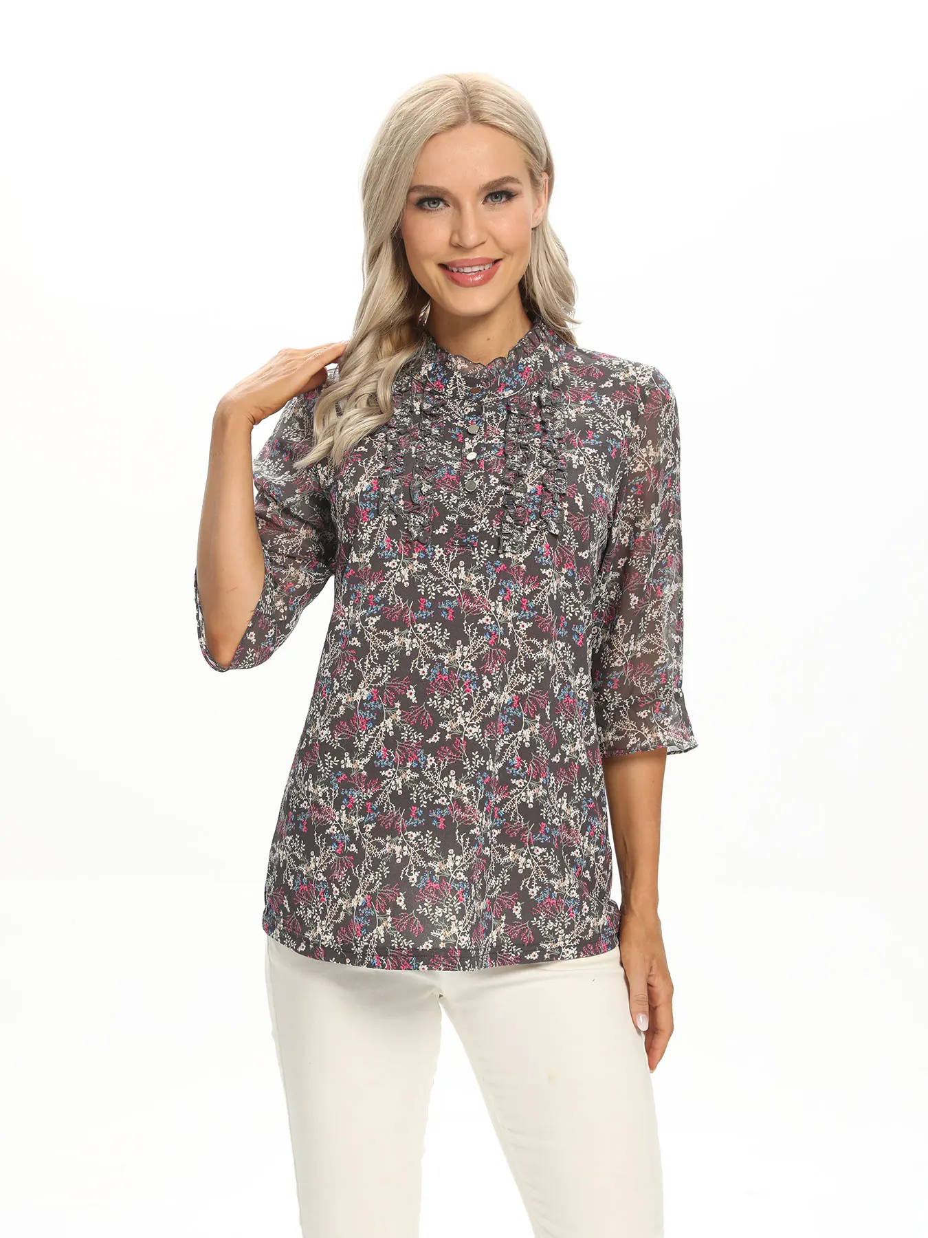 

Women Woven Fashionable Casual Shirt For Spring And Autumn