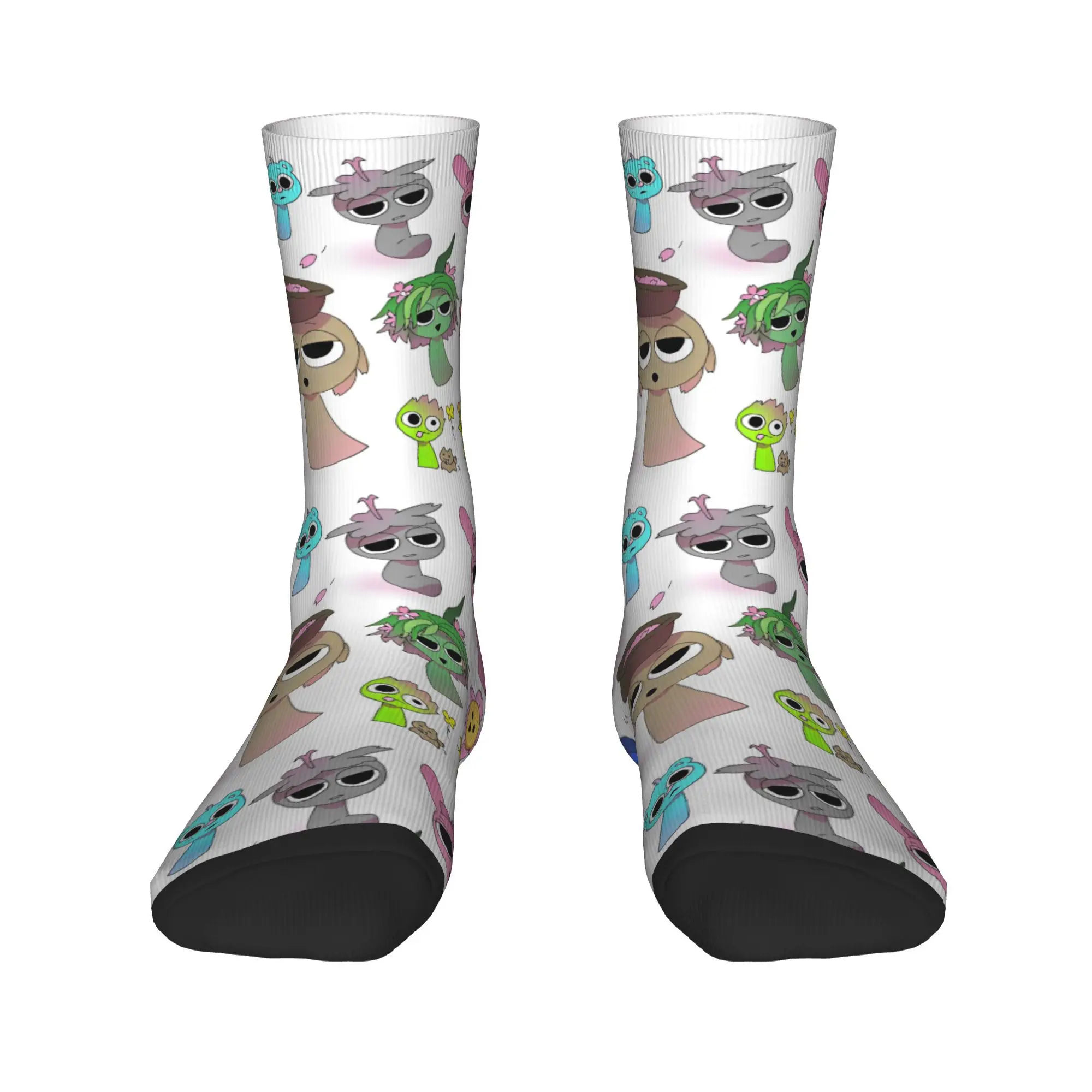 Sprunki Game Cute Printing Crew Socks Funny Meme Outfits for Party Wear Cozy Logo Dress Socks