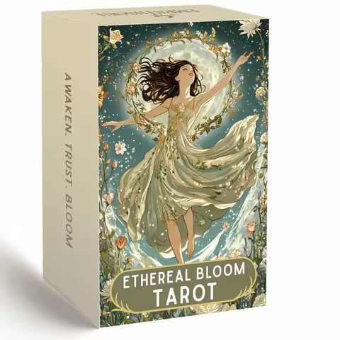 Ethereal Bloom Tarot Cards Deck, 78 Pieces, 13x8 Cm, Trust Flower Theme, Includes Paper Guide Card Games