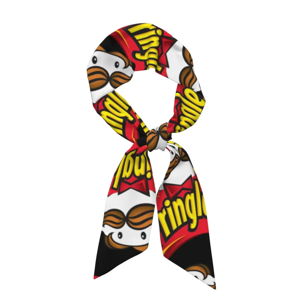 Potato Crisps Chips Pringles Print  Women Long Narrow Scarf Soft Skinny Scarf Multi-use Neck Head Wrap for Office Daily Party