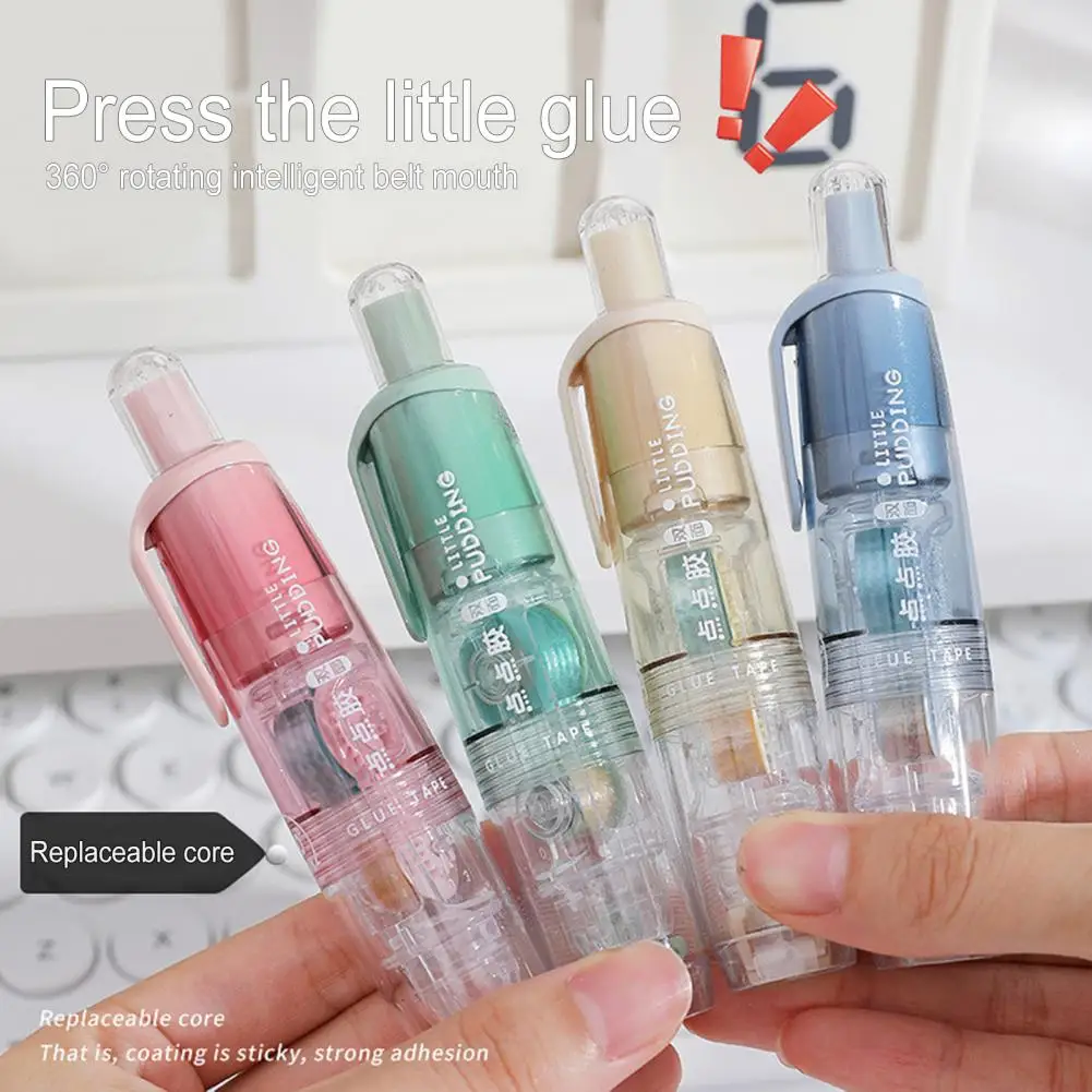 Adesivo rolo fita dispensador, dupla face, leve, portátil, Scrapbooking, cola de fita do rolo, material escolar, 2pcs